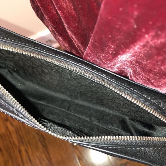 MICHAEL KORS Perforated Black Saffiano Crossbody with Silver Chain Leather Strap - Picture 13 of 15